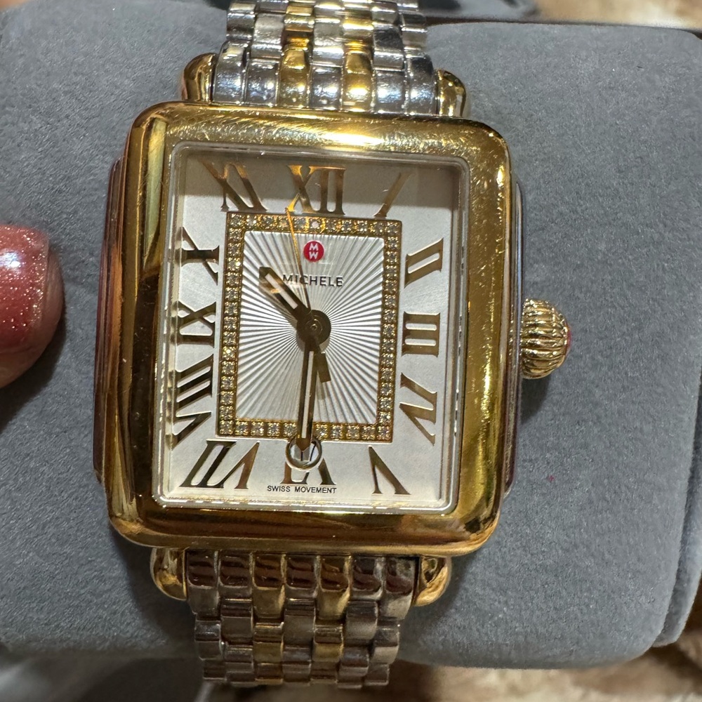 Michele Two-Tone Gold and Silver Watch - Picture 12 of 14